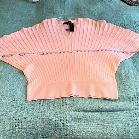 NWT Adrienne Vittadini pink striped texture rayon blend sweater size L - Picture 8 of 12